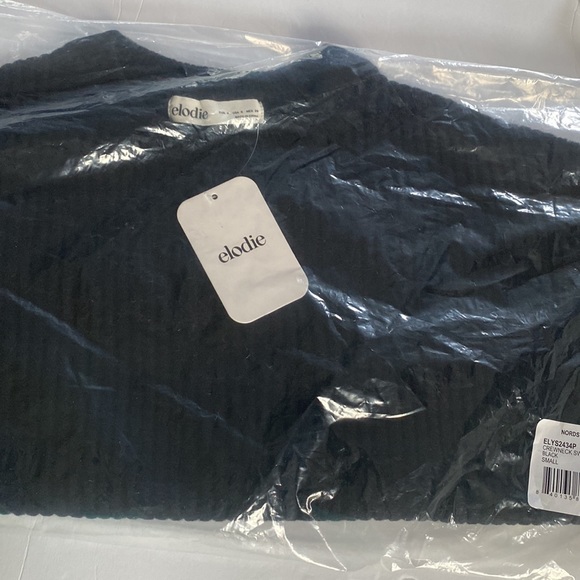 ELODIE Crewneck Cropped Sweater in Black, Size S, NWT - Picture 5 of 7